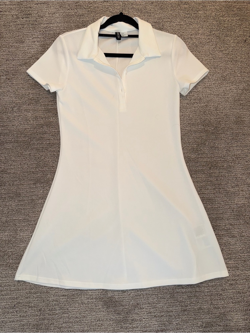 White Short Sleeve Polo Dress